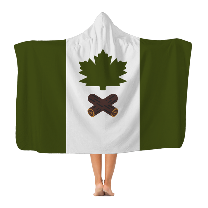 Canadian Wilderness Flag Hooded Blanket