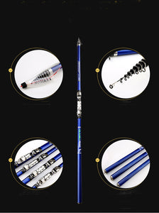 Carbon fiber telescopic full size rod 3.6M 4.5M 5.4M 6.3M