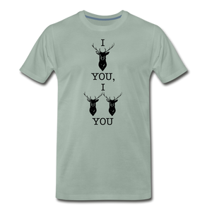 I Double Deer You T-Shirt - steel green